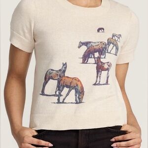 NWT Pendleton Women’s Wild Horse Cotton Knit Sweater in Ecru - XL